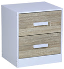 Comodino 2 Cassetti 40x34x45 cm in Legno Truciolare