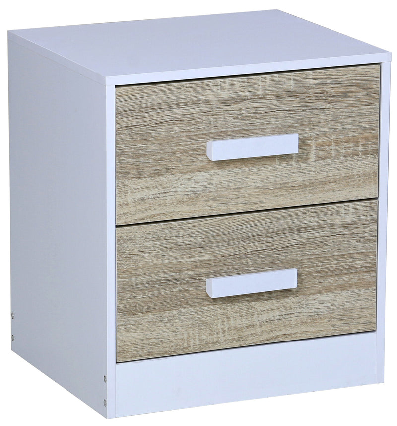 Comodino 2 Cassetti 40x34x45 cm in Legno Truciolare