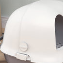 Lettiera per Gatti Chiusa 58x46x39 cm con Gattaiola e Paletta in PP Grigio Chiaro e Bianco  