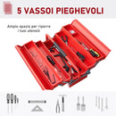 Cassetta Porta Attrezzi 51x21x41 cm in Acciaio Rossa