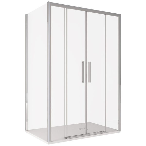 Cabine de Douche d'Angle 70x160 cm 2 Portes Coulissantes en Cristal Transparent Bonussi Eliane Différentes Tailles prezzo