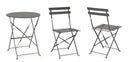Set 3 Pezzi Bistrot da Giardino con Tavolo e 2 Sedie in Acciaio Verniciato Austin Antracite  