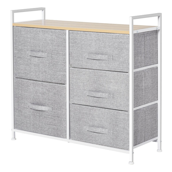 sconto Commode 5 Tiroirs Pliants en Tissu 83x29x77 cm