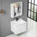 Set Composizione Bagno Pensile Sospeso 60 cm con Specchio Mobile Lavabo e Rubinetto Bianco      