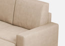 Divano 2 Posti con Pouf 148x155x85 cm Sakar in Tessuto Beige