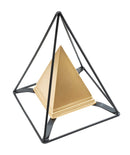Piramide Oro con Ferro 15x15x21 cm in Poliresina e Ferro 
