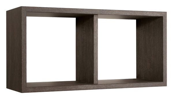 sconto Etagère rectangulaire 2 compartiments muraux 70x30x23,7 cm en bois de fibre de chêne foncé Morgana Maxi