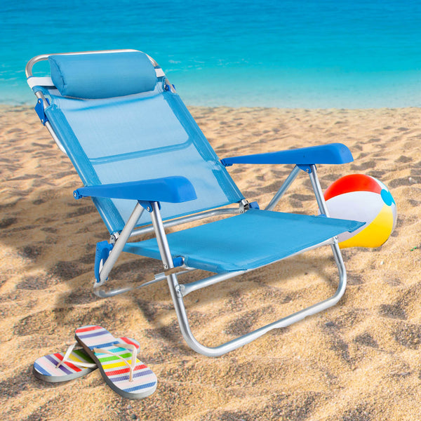 prezzo Chaise longue pliante Spiaggina 50x52/59x25/75 cm en aluminium et textilène bleu clair