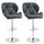 Lot de 2 Tabourets de Bar 51,5x57,5x93-114,5 cm en Simili Cuir Noir