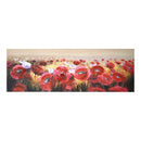 Quadro dipinto papaveri e fiori bianchi cm 50x150x4