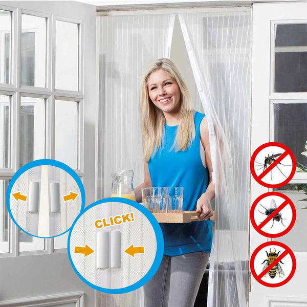 sconto Moustiquaire Magnétique 16 Aimants 120x230 cm pour Portes et Fenêtres Ranieri Blanc