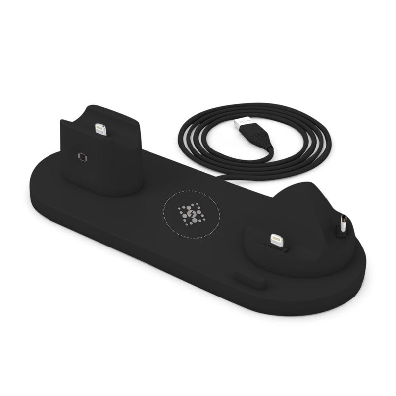 Stazione di Ricarica Wireless 6 in 1 Compatibile per  iPhone AirPods Apple Watch Nero