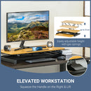 Supporto Monitor Pc da Scrivania 80x40x13,5-51 cm in Acciaio e Legno