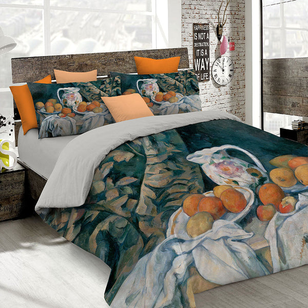 Housse de couette avec imprimé sur le sac double et les taies d'oreiller prezzo