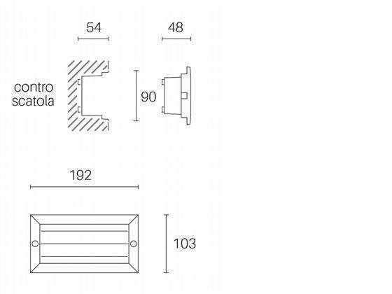 Lampada Segna Passo Rettangolare da Incasso a Parete a LED 10W 3000K Sovil Bianco