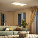 Set 2 Plafoniere LED Sottili e Minimal 60x30x3,7 cm con Colore Regolabile in Acciaio e Plastica Bianco      