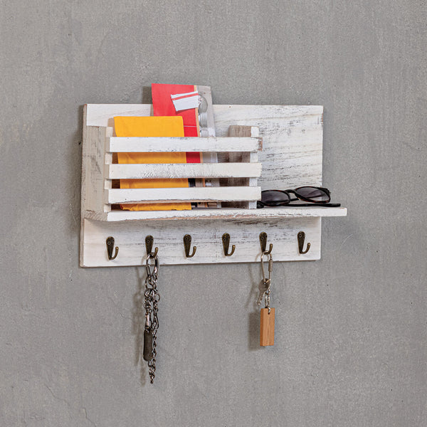 prezzo Porte-clés en bois 40x8x23 cm Docks Blanc