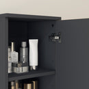 Mobile a Colonna Bagno 30x30x183 cm con 2 Ripiani Aperti e 2 Armadietti a 2 Livelli in Truciolato Rovere      