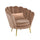 Fauteuil Shell 78x73x78 cm Pieds Or Vintage Sofia Velours Marron