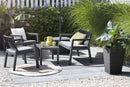Set da Giardino Divano 2 Poltrone e Tavolino in Resina Keter Emily Lounge Antracite