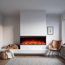 Camino Elettrico Da Parete A Incasso 3 Lati 127x20x44 cm Boston Nero      