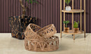 Set 3 Svuota Tasche Fuji Ø 50x16-40x14-30x12 cm in Rattan