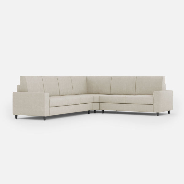 Canapé d'angle Sakar 6 places 286x246x85 cm en tissu lait online