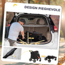 Passeggino per Cani Taglia Media e Grande 112x65x100 cm Pieghevole con Ingressi a Cerniera Nero e Rosso  