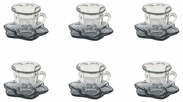 online Set de 6 Tasses à Café Ø7x7 cm en Verre VdE Tivoli 1996 Transparent