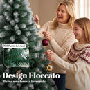Albero di Natale Artificiale Ø100x180 cm con 700 Rami Ignifughi e Base Pieghevole in Acciaio Verde      