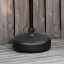 Base per Ombrellone Rotonda Ø38 cm per Pali da Ø3,8 cm Riempibile con Acqua e Sabbia Nero  