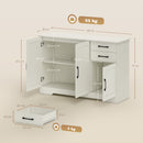 Mobile Cucina 120x38x79 cm con 2 Cassetti e 3 Armadietti Ripiani Regolabili in MDF Crema      
