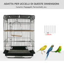 Voliera per Uccelli in Metallo Nero 41.5x29.5x56.5 cm 