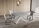 Tavolo Allungabile 140-224x80x74 cm Niket Cemento Gambe Bianche