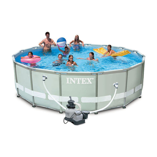 sconto Piscine Hors Sol Ronde H122x488cm avec Pompe Échelle et Serviettes Intex Ultra Frame