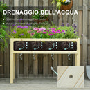 Letto per Orto Rialzato Pieghevole in Legno con Fori di Drenaggio, 115x56x76 cm, Color Legno      
