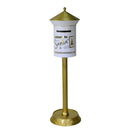 Cassetta posta di Babbo Natale Natalizia 32,5x16xh100 cm in Metallo oro