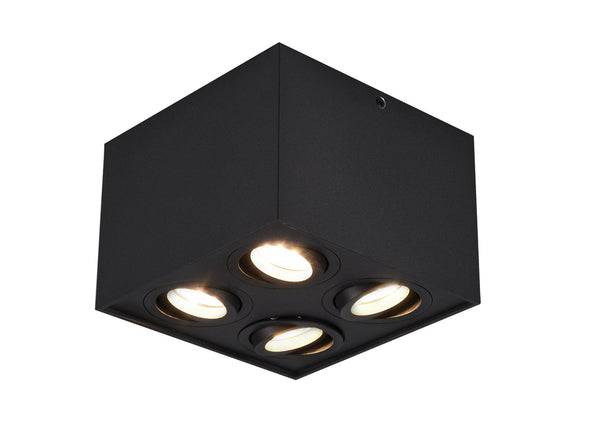 Plafoniera da Interno Attacco GU10 in Metallo Nero Opaco acquista