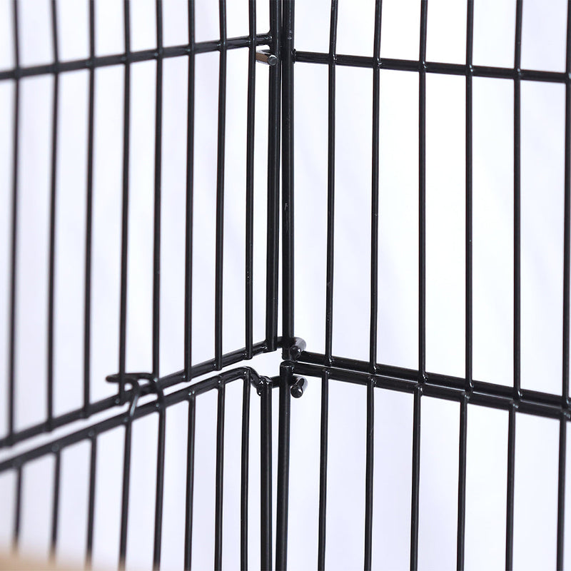 Gabbia Voliera per Uccelli Nera per Pappagalli Inseparabili con Tetto Apribile