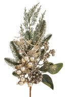 Set 4 Tralcio Natalizio Champ H40 cm Champagne/Verde