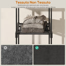 Armadio Guardaroba Portatile con 2 Aste e 6 Ripiani 111x43x185 cm in Tessuto Plastica e Acciaio Nero      