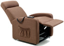 Poltrona Alzapersona Elettrica 1 Motore Reclinabile a Motore in Tessuto Marta Marrone