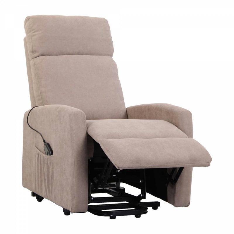 Poltrona Alzapersona Elettrica 1 Motore in Tessuto Tortora