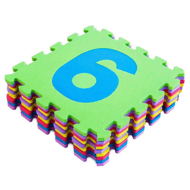 Tappeto Puzzle per Bambini con Numeri 9 Pezzi 32x32 cm Multicolor