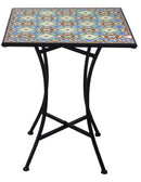 Set Tavolo e 2 Sedie Pieghevoli da Giardino con Mosaico in Metallo Messina