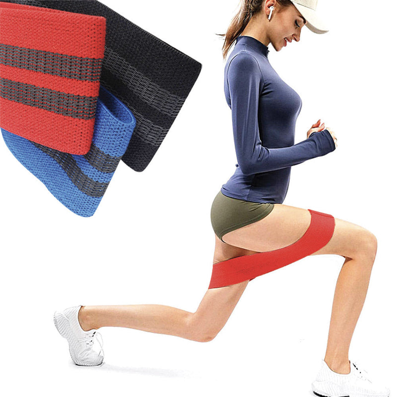 Set 3 Fasce Elastici di Resistenza per Allenamento Fitness in Poliestere Colorati