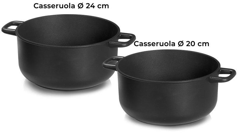 Batteria di Pentole 7 Pezzi in Alluminio Pressofuso Antiaderente Olympia Supreme