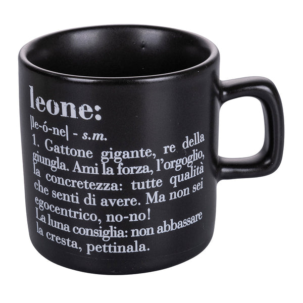 online Tasse à café Zodiac "lion" Ø6x6,5 cm en Bone China VdE Tivoli 1996 Noir