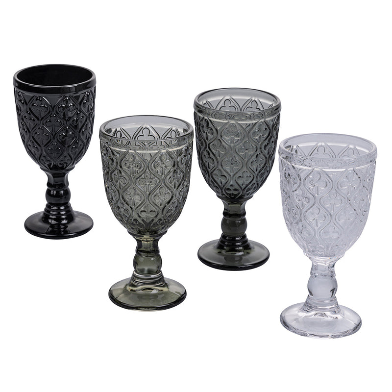 Set 4 Calici Marrakech Stones in Vetro VdE Tivoli 1996 Grigio