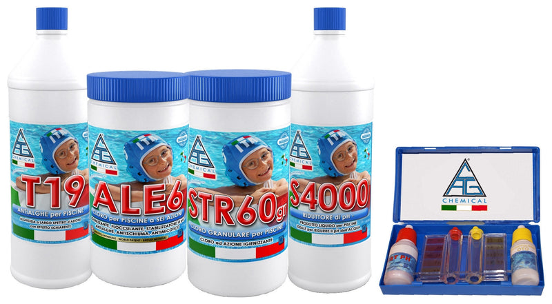 Kit Trattamento e Manutenzione Acqua Piscina 4+1 Cag Chemical